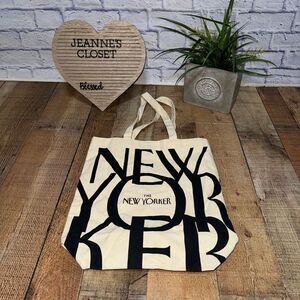 The New Yorker Magazine Classic 100% Cotton Canvas Tote Bag Double Handle